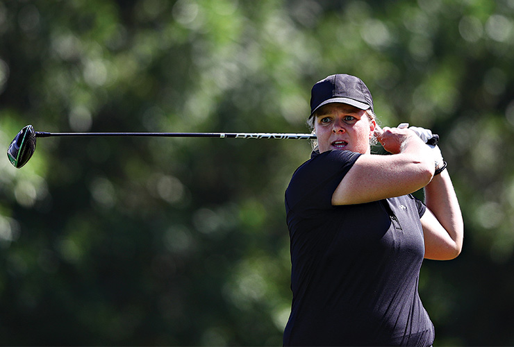 Caroline Hedwall, pro golfer by day, amateur crime sleuth by night, scripts Moonlight thriller