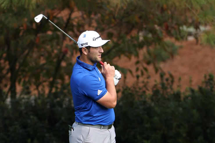 Jon Rahm’s eighth hole—with a topped shot and a ball off a tree—was straight out of your foursome