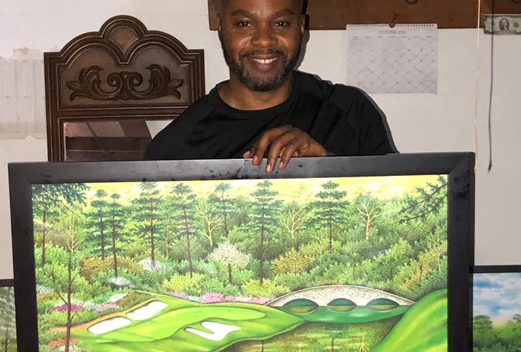 Former President Barack Obama’s big Christmas gift from his wife? An original golf drawing by Valentino Dixon
