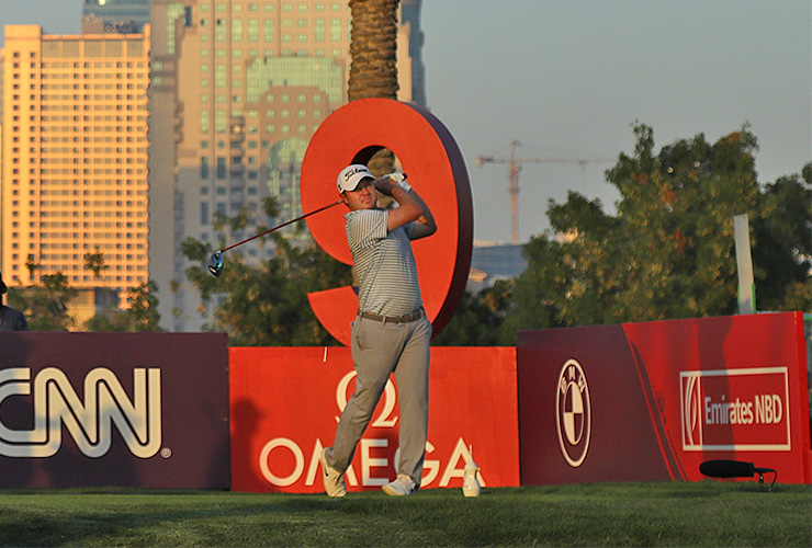 In just his fifth event back after wrist surgery, Richard Sterne is on top in Dubai