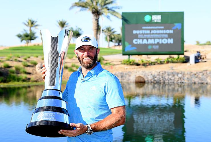 Dustin Johnson savours second Saudi win despite not firing on all ‘cylinders’