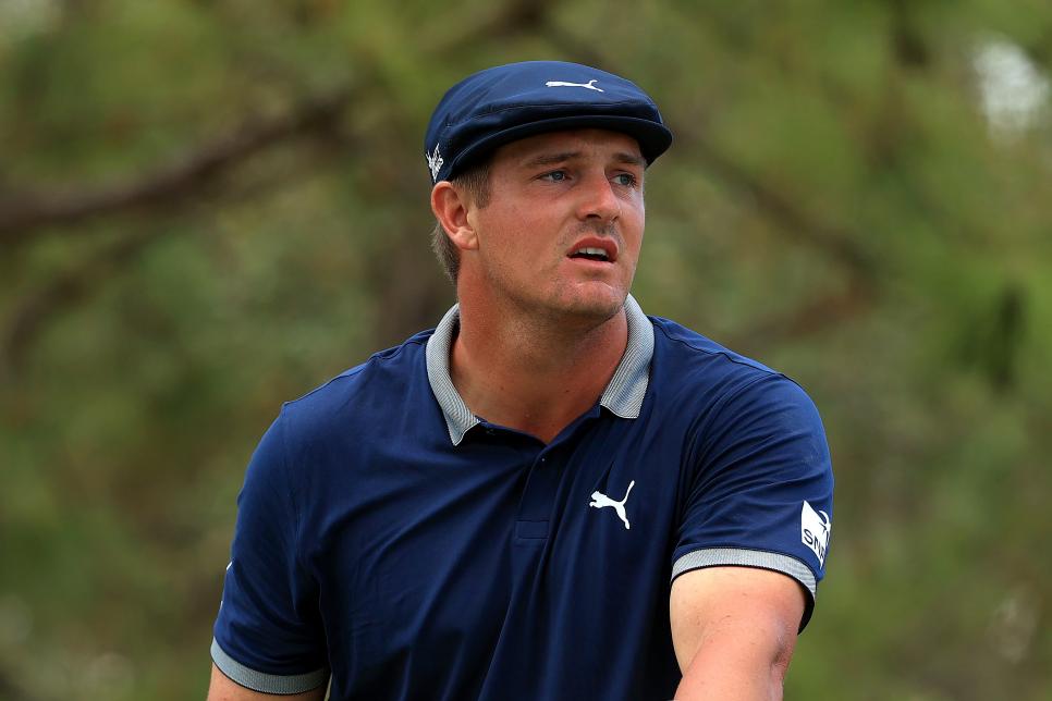 Bryson DeChambeau’s ‘drive the par-5 sixth green at Bay Hill’ experiment is off to a rough start