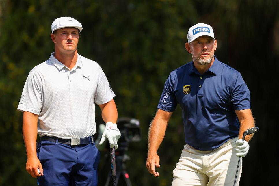 Bryson DeChambeau and Lee Westwood top/slice/butcher TPC Sawgrass’ fourth hole