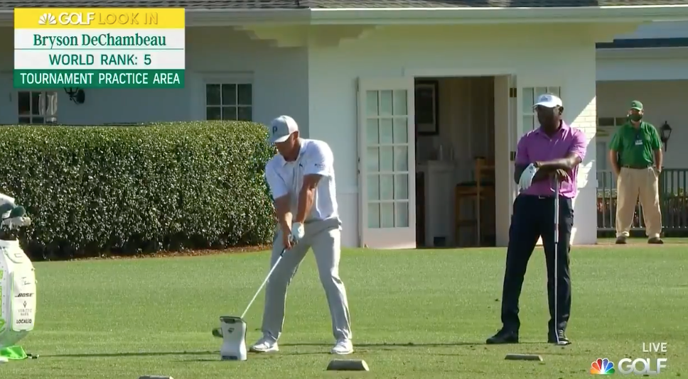 Vijay Singh had the perfect reaction to Bryson DeChambeau’s long-drive routine on the range