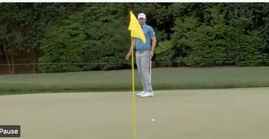 This pro’s eagle putt rolling into the water at the par-5 15th is pure nightmare fuel