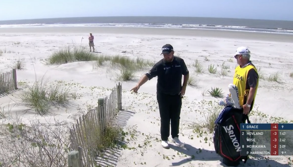Shane Lowry made a ridiculous par from the beach… like, the actual beach