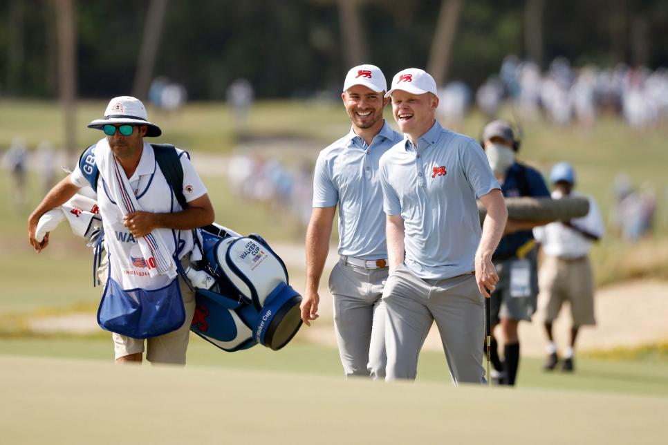 U.S. and GB&I split morning foursomes matches to kick off Walker Cup
