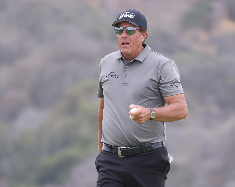 Phil Mickelson finishes with one of the craziest cart-path bounces of all time