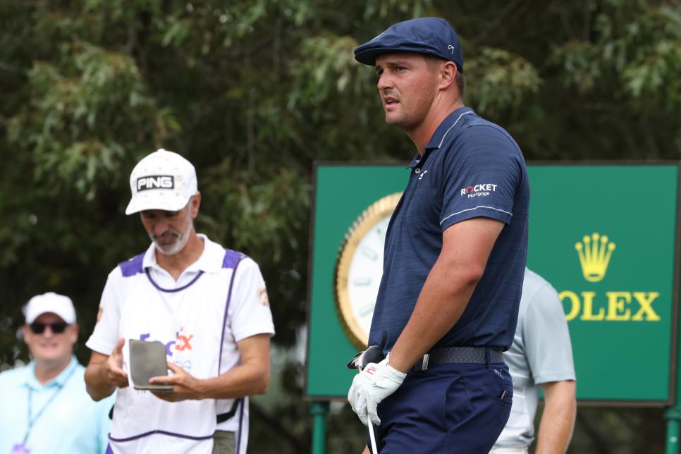 Bryson DeChambeau gets fortunate rules break, hits unfortunate follow-up shot that starts a crazy final-round slide