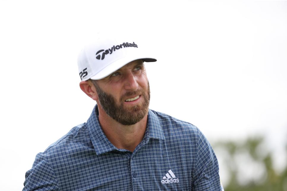 Dustin Johnson plays with two 3-woods after cracking driver