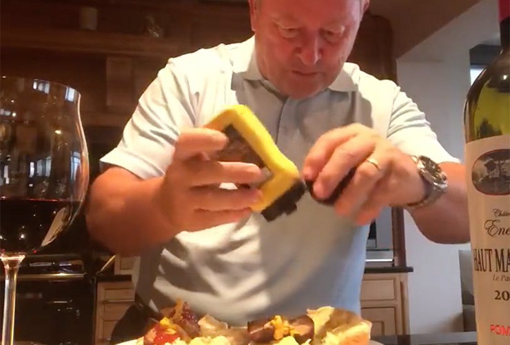 Past Masters champ takes advantage of wife being away with unhealthy feast—and we couldn’t approve more
