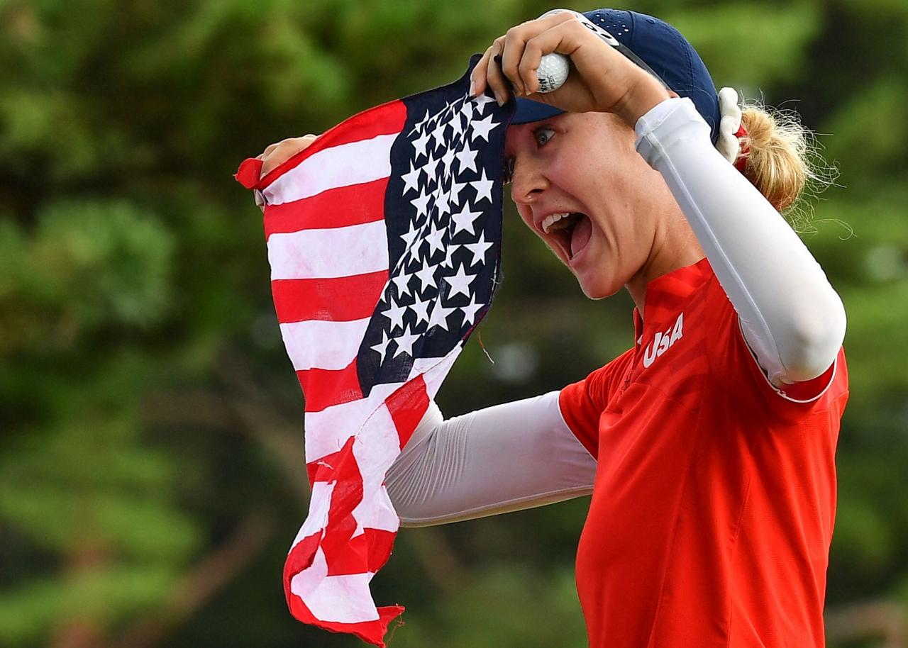 Nelly Korda’s nervy win gives U.S. a gold medal sweep in Olympic golf