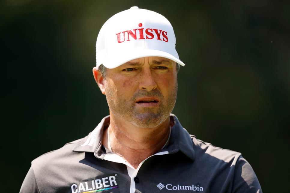 PGA Tour pro gets creative using a putter out of a Caves Valley bunker
