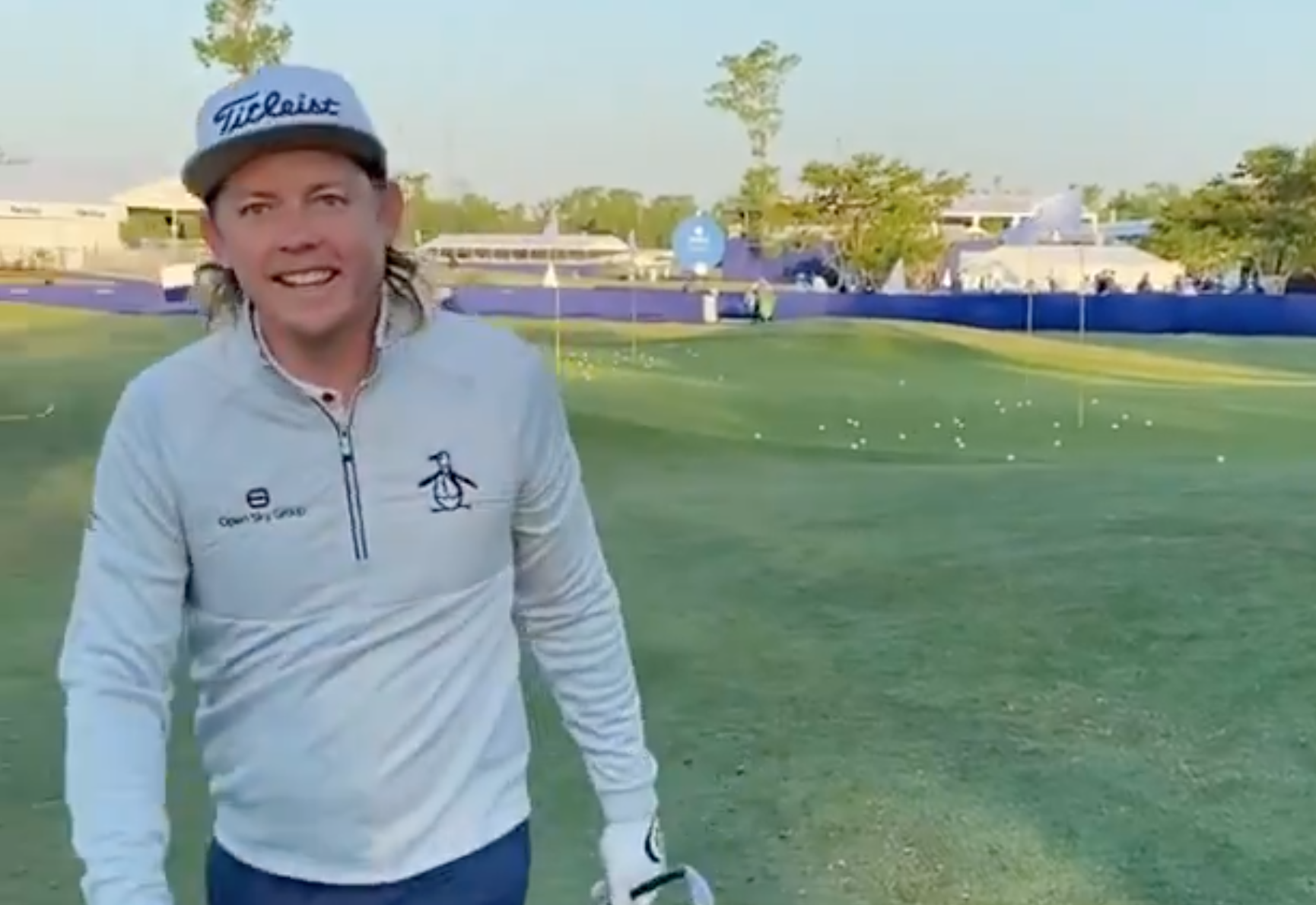 Cameron Smith dunking this one-handed chip at Liberty National is scientific proof that mullets are good for your short game