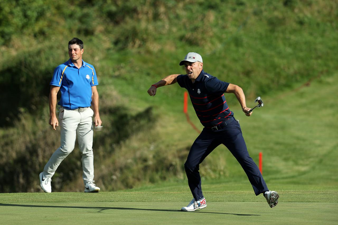Justin Thomas showed he can take a punch and delivered a blow to Europe in the process