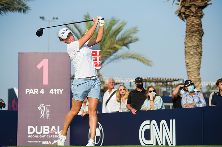 Lee-Anne Pace, a 10-time LET winner, is the closest challenger despite near cart-path calamity