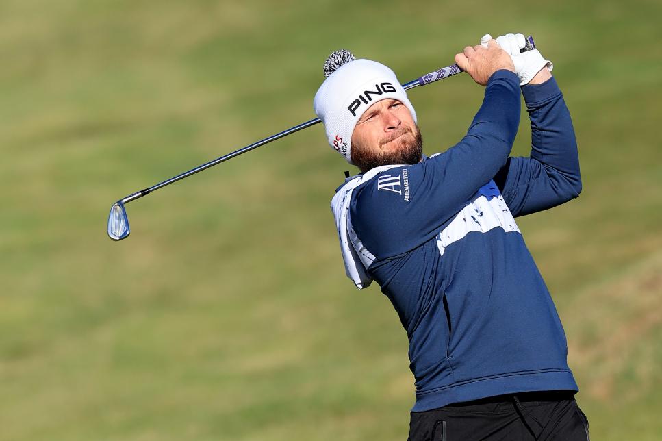 An unusually patient Tyrrell Hatton persists through trying conditions at Dunhill Links