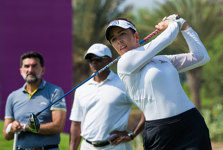 Team Georgia Hall, including Arabia’s only female pro and an amateur of global influence, lead ATS-Jeddah