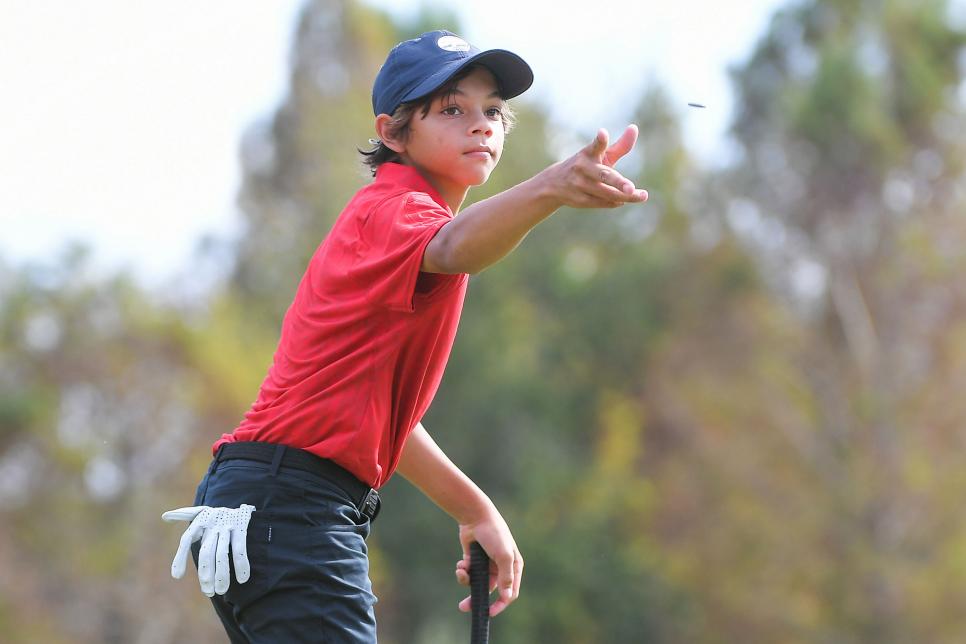 Watch Charlie Woods hit a trio of crazy-good back-nine approach shots