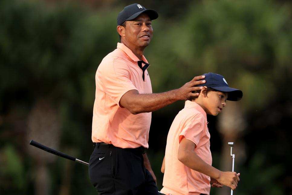 Tiger Woods’ son again having the time of his life competing with his dad
