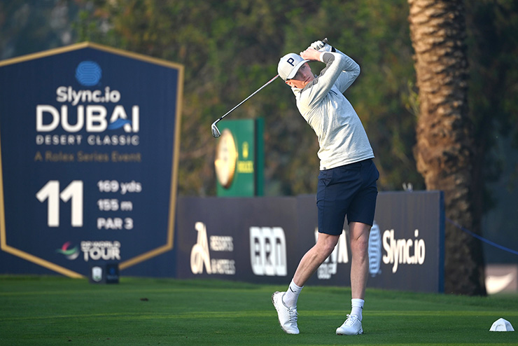 “Nerve-wracking”. Lando Norris was just like us at the Dubai Desert Classic Pro-Am