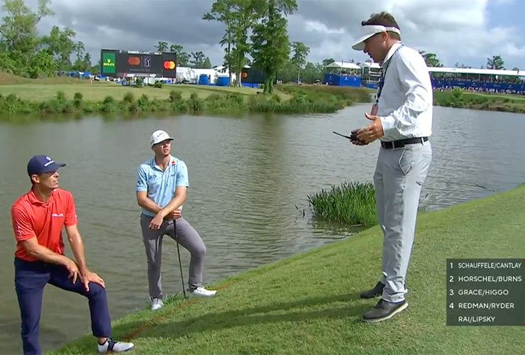 Billy Horschel, Sam Burns break down 16th hole penalty drop at TPC Louisiana