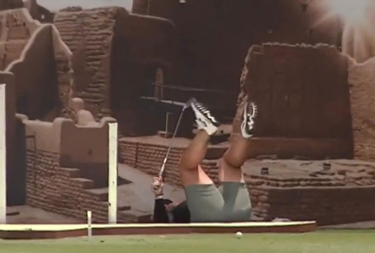 Watch: ‘One of the best pars in history’ — LET pro Chloe Williams takes a tumble at Aramco Team Series, and her reaction is worth a prize