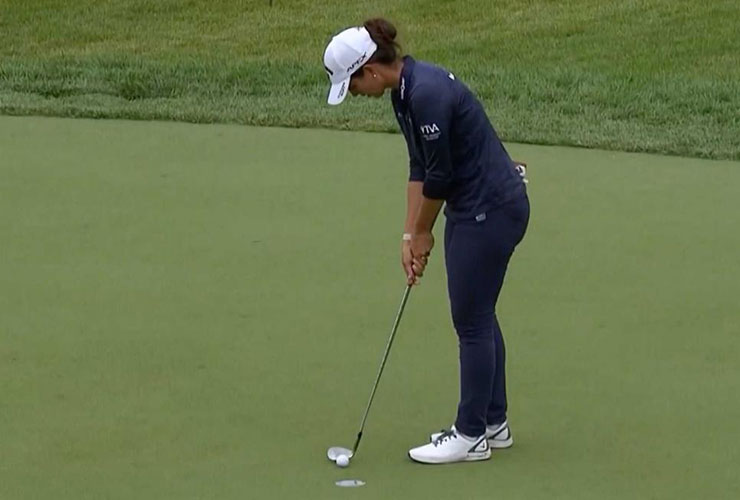 WATCH: LPGA pro Talley finishes round in tears, putting with wedge after freak equipment mishap