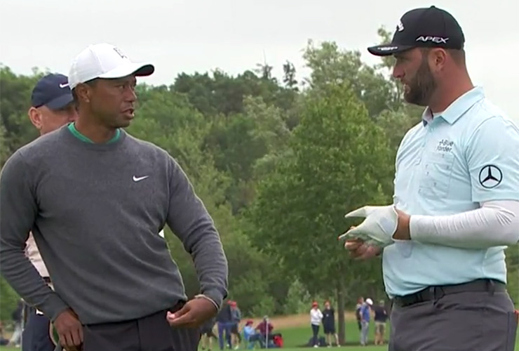 This video of Tiger Woods and Jon Rahm talking golf swing should be the only thing you watch today