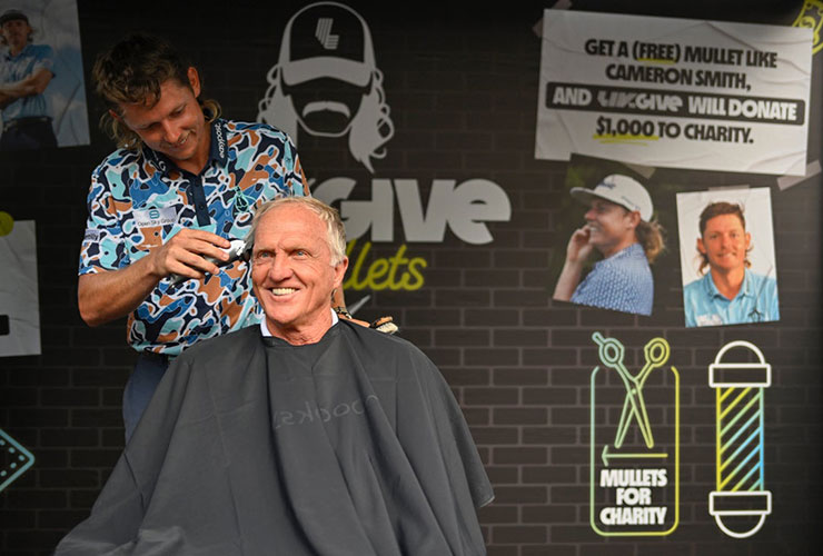 Mullet over! Greg Norman among those to get Cam-style haircut for charity