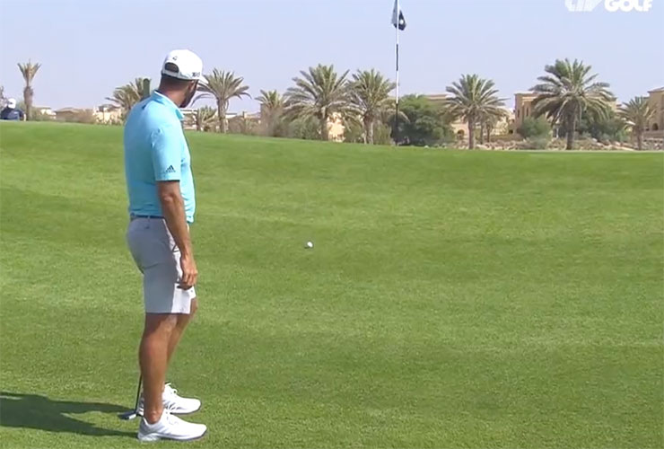 WATCH: Dustin Johnson takes costly three attempts to pop it on the green at LIV Golf