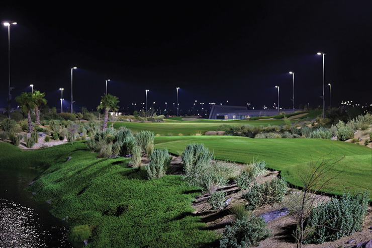 Light up the course away from the heat for a memorable evening at Yas Acres Golf & Country Club