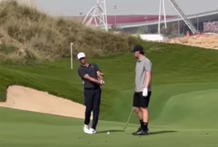 WATCH: Thomas Pieters gets pitching lesson from Alex Noren in Abu Dhabi, immediately turns into short-game wizard