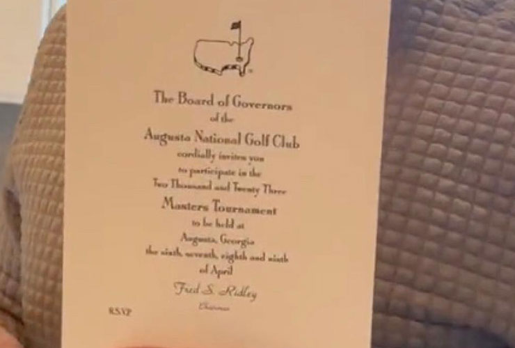 WATCH: Scott Stallings FINALLY got his Masters invitation, and his wife delivered a hilarious dagger when he opened it