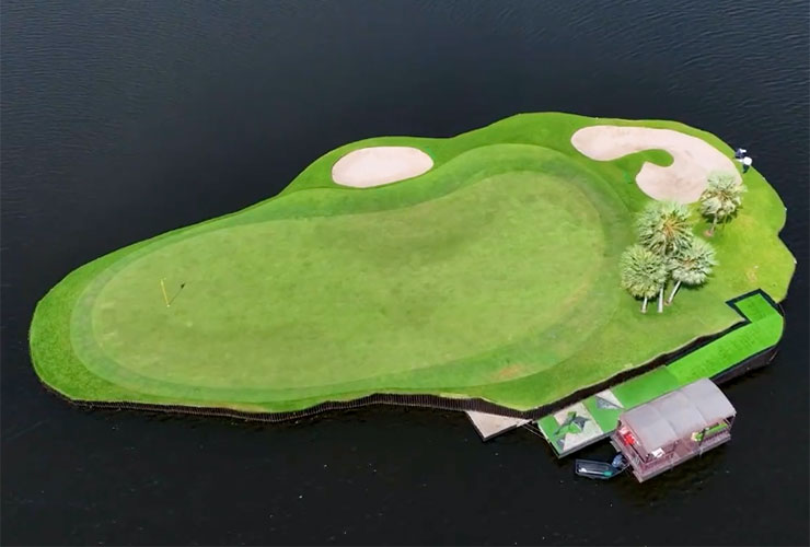 WATCH: The Thailand Classic’s 17th green requires a boat to access, gives TPC Sawgrass a run for its money
