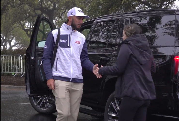 Watch as Max Homa gives his wife a firm handshake, might be the most locked-in golfer on the planet