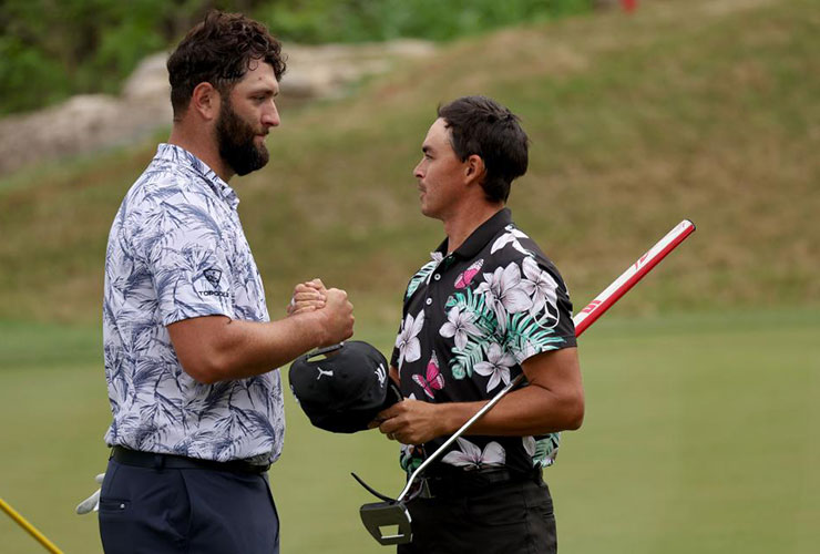 Rickie Fowler’s Hawaiian shirt was louder and so was his game in upsetting Jon Rahm at WGC