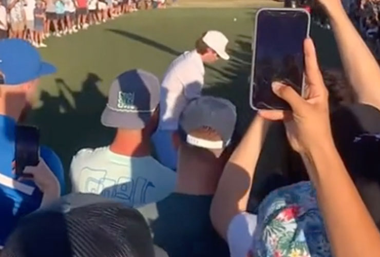 WATCH: YouTube’s Good Good Golfer absolutely SMOKES fan with tee shot and we have so many questions