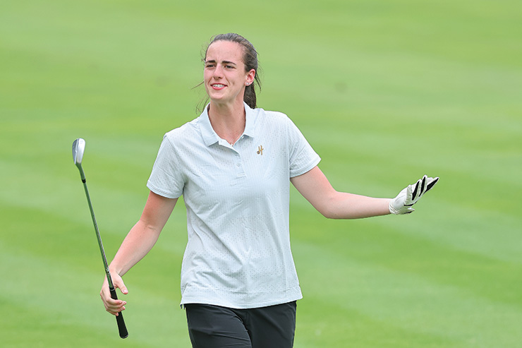 The gallery following Iowa basketball star Caitlin Clark at the John Deere Classic Pro-Am was peak-Tiger stuff