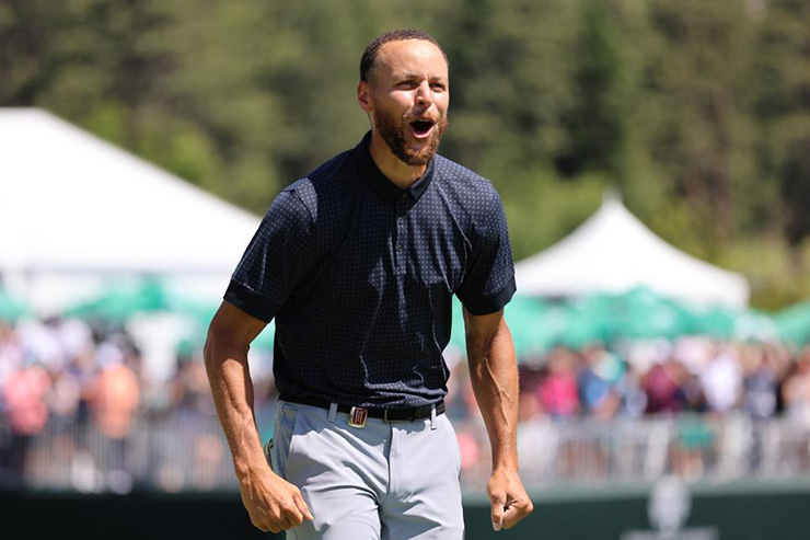 Watch Stephen Curry make a walk-off eagle to win the American Century Championship