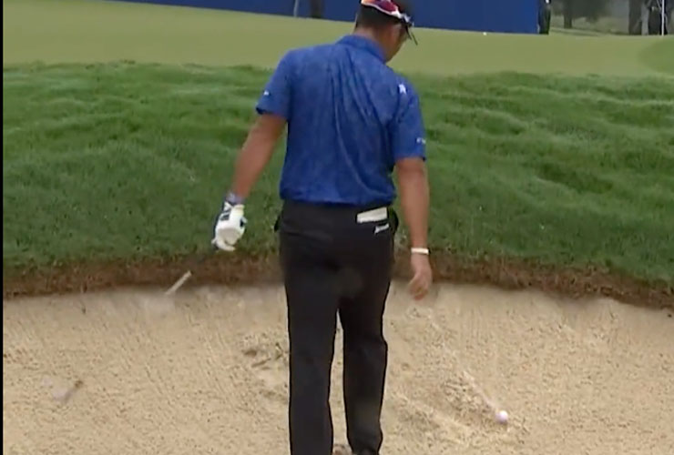 Watch Hideki Matsuyama get absolutely brutalised by Wyndham Championship bunker