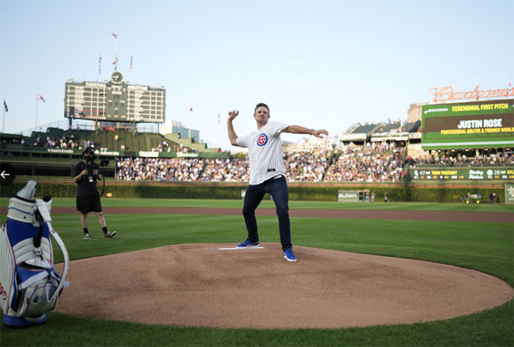 Justin Rose had a classic quote after throwing out the first pitch at a Cubs game