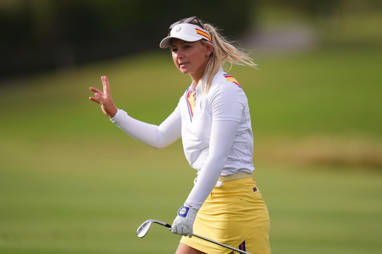 Watch: Emily Kristine Pedersen makes second ace in the history of the Solheim Cup as Europe fight back