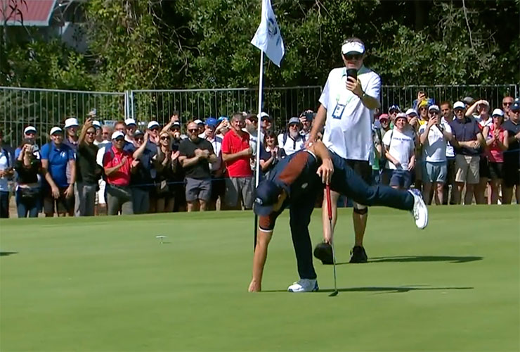 Ryder Cup: Watch as Viktor Hovland nails a hole-in-one — on a par 4!