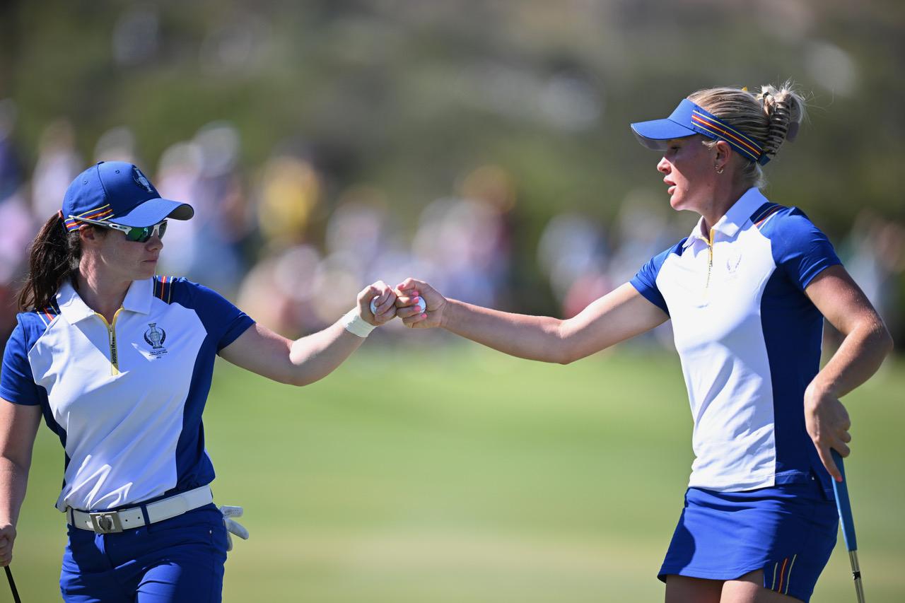 Europeans erase US lead, head into Sunday singles tied 8-8