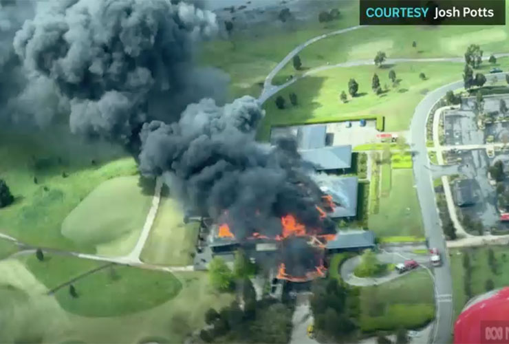 Watch: Massive fire incinerates clubhouse at Greg Norman-designed golf course in Australia