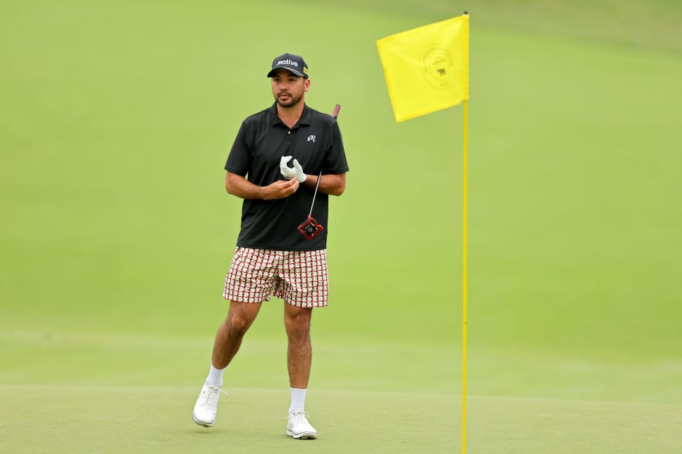 Jason Day is turning heads again with these wild (swim?) shorts at the Memorial