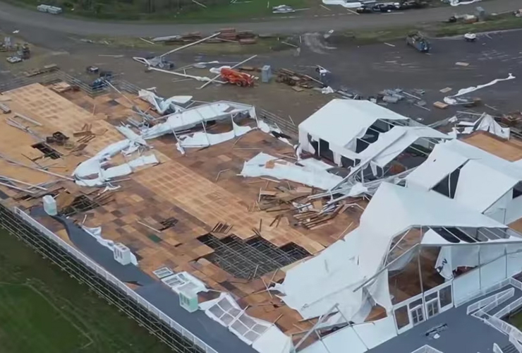 U.S. Open 2025: Giant fan structure at Oakmont damaged by storms