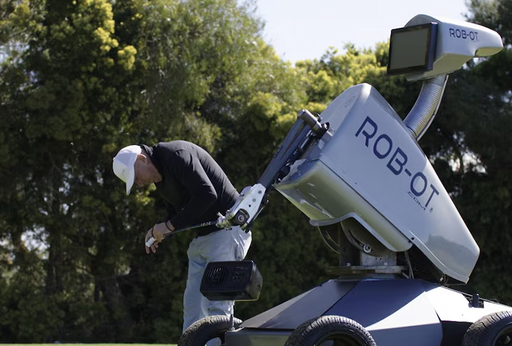 How many shots does it take a swing robot to make a hole-in-one?
