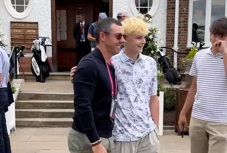 Fresh off a vacation in France, Rory McIlroy attends the Senior Open